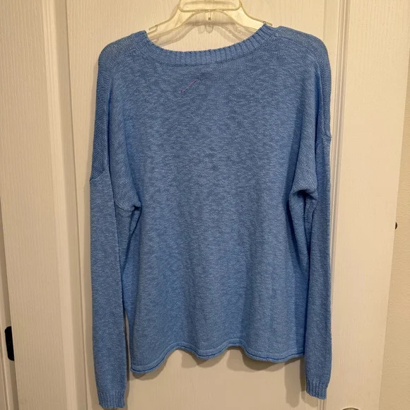Women's Lilly Pulitzer Pippy Sweater Size L Blue Sun Sand Sea - Picture 2 of 5